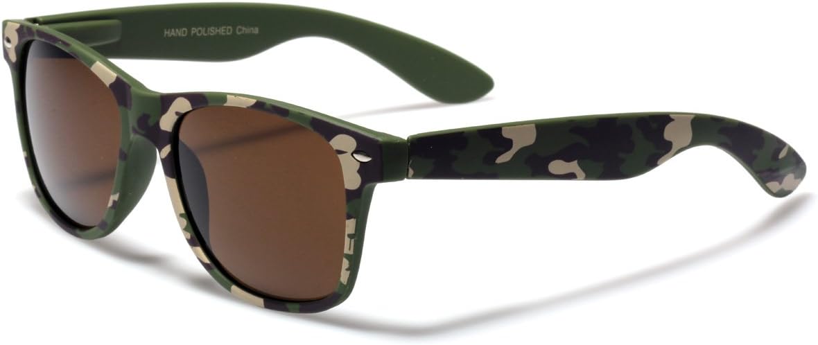 Classic Men's Retro Sunglasses - Camouflage Smooth Matte Finish Frame
