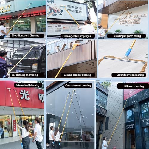 Miniatura 6 de 2.4-12m Pole Telescópico Cepillo Para El Cepillo Para El Cepillo Para El Hogar, Cabezal De La Puerta Y Pared Exterior Productos De Limpieza De Alto Rise, Herramientas De Limpieza De Vidrio, 8m