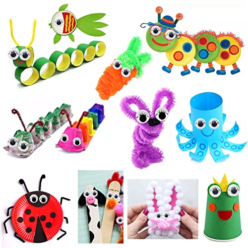 Toaob 200Pcs Black Wiggle Googly Eyes Self Adhesive With Eyelashes Round 8Mm 10Mm 12Mm 15Mm 20Mm Plastic Sticker Eyes For Diy Crafts Scrapbooking Decoration #TOP6