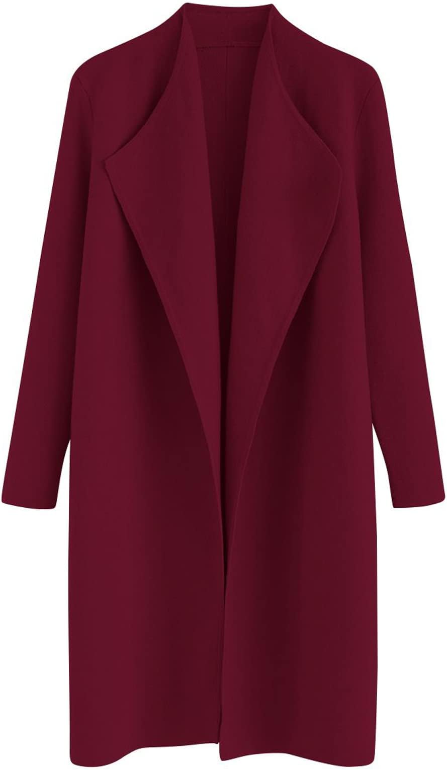 Women's Classy Open Front Knit Coat Cardigan Coatigan Light Jacket