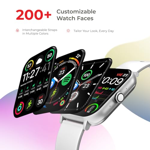 Image of Nervfit Vibe Smartwatch with 1.85 inch TrueColor+ LED Display | Bluetooth Calling | Waterproof | Heart Rate & SpO2 Tracking | Sleep & Stress Monitor | 5-Day Battery | Sports Modes (Grey with Silicon)