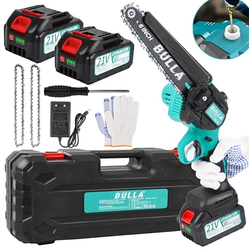 Mini Motosega elettrica a Batteria per Potatura, 6 Pollici con Motori Brushless e con 2 Batteria...
