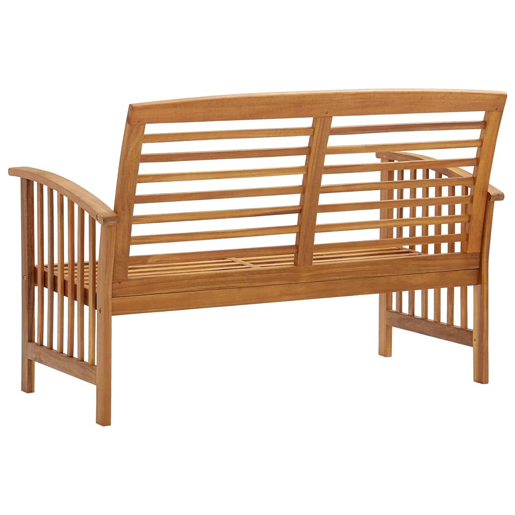 Ławka ogrodowa 119 cm, ławka parkowa, ławka ogrodowa, ławka drewniana, ławka parkowa, balkon, mebel tarasowy, ławka do siedzenia z oparciem i podłokietnikami, nadaje się do użytku wewnątrz i na zewnątrz, lite drewno akacjowe