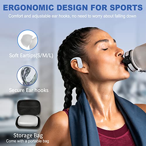 Beben Wireless Earbuds, 36H Playtime Bluetooth Headphones With Mics And Charging Case For Iphone Android, Waterproof Running Headphones For Gym Workout, Hi-Fi Sound Over Ear Buds With Earhooks - White #TOP3