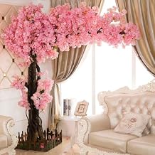 Artificial Cherry Blossom Tree Deep Pink Simulation Cherry Tree Perfect Decoration for Weddings, Events, Restaurants, and Malls Stunning Peach Blossom Trees for Indoor/Outdoor Decor2*1.5m/78.7*59in