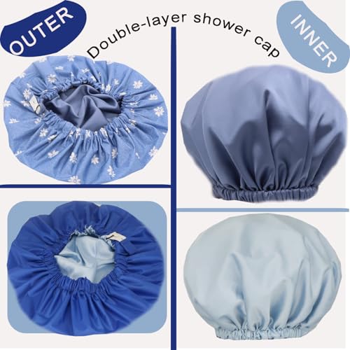 Bonnet de douche réglable étanche Genergy : double couche réversible extra large
