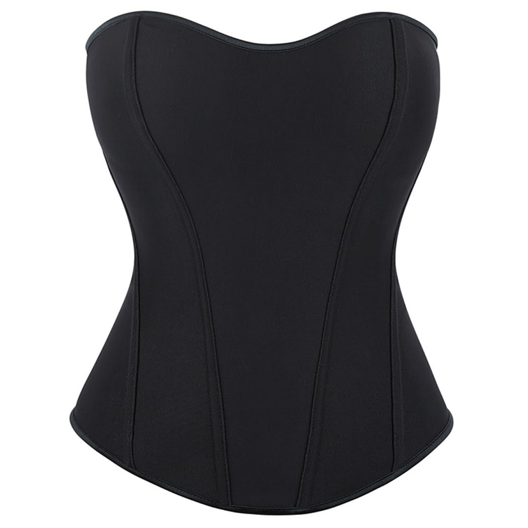 Valin Corset Overbust Élastique Fermeture Arrière | Tissu élastique, fermeture éclair arrière, coutures baleinées verticales, bord supérieur en cœur, ourlet courbé