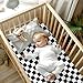 DILIMI Fitted Crib Sheets for Baby Boys and Girls, Ultra-Soft Breathable Baby Crib Sheet Fits Standard Crib and Toddler Mattress, Black Checkered