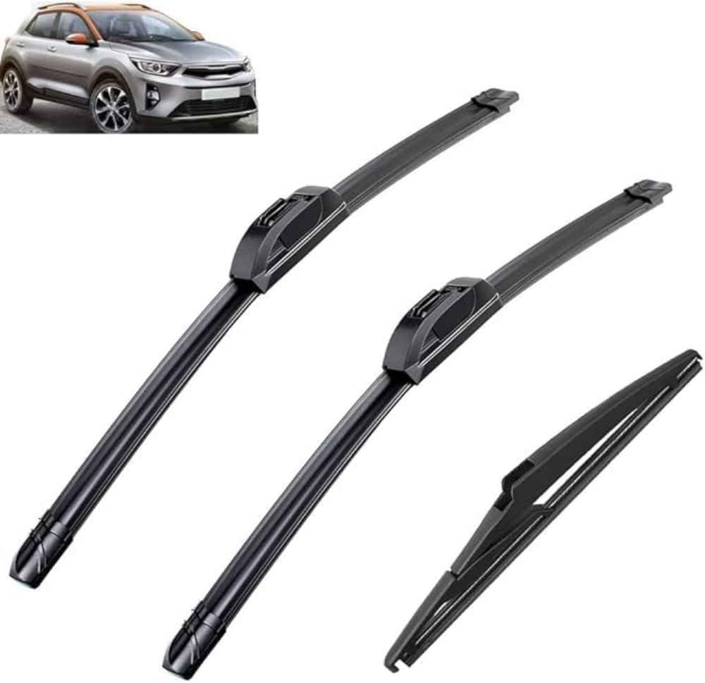 NYSLDSCO Premium Exact Fit Windscreen Wiper Blades for Kia Stonic 2016-2022 2023 26"+16"+11" Durable Natural Rubber Easy Fit for a Quiet and Streak Free Wipe