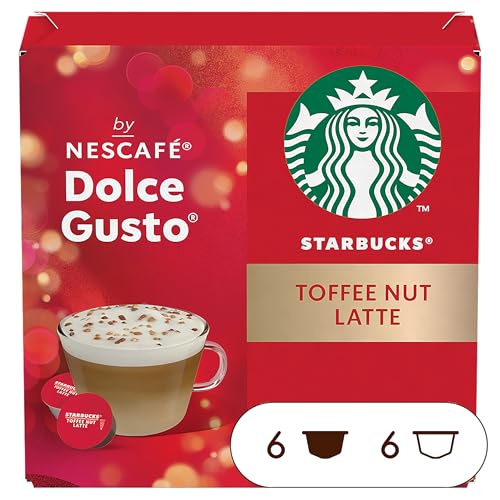 STARBUCKS Toffee Nut Latte by Nescafé Dolce Gusto, Mittlere Röstung, Kaffeekapseln 6 x 12 (72 Kapseln)