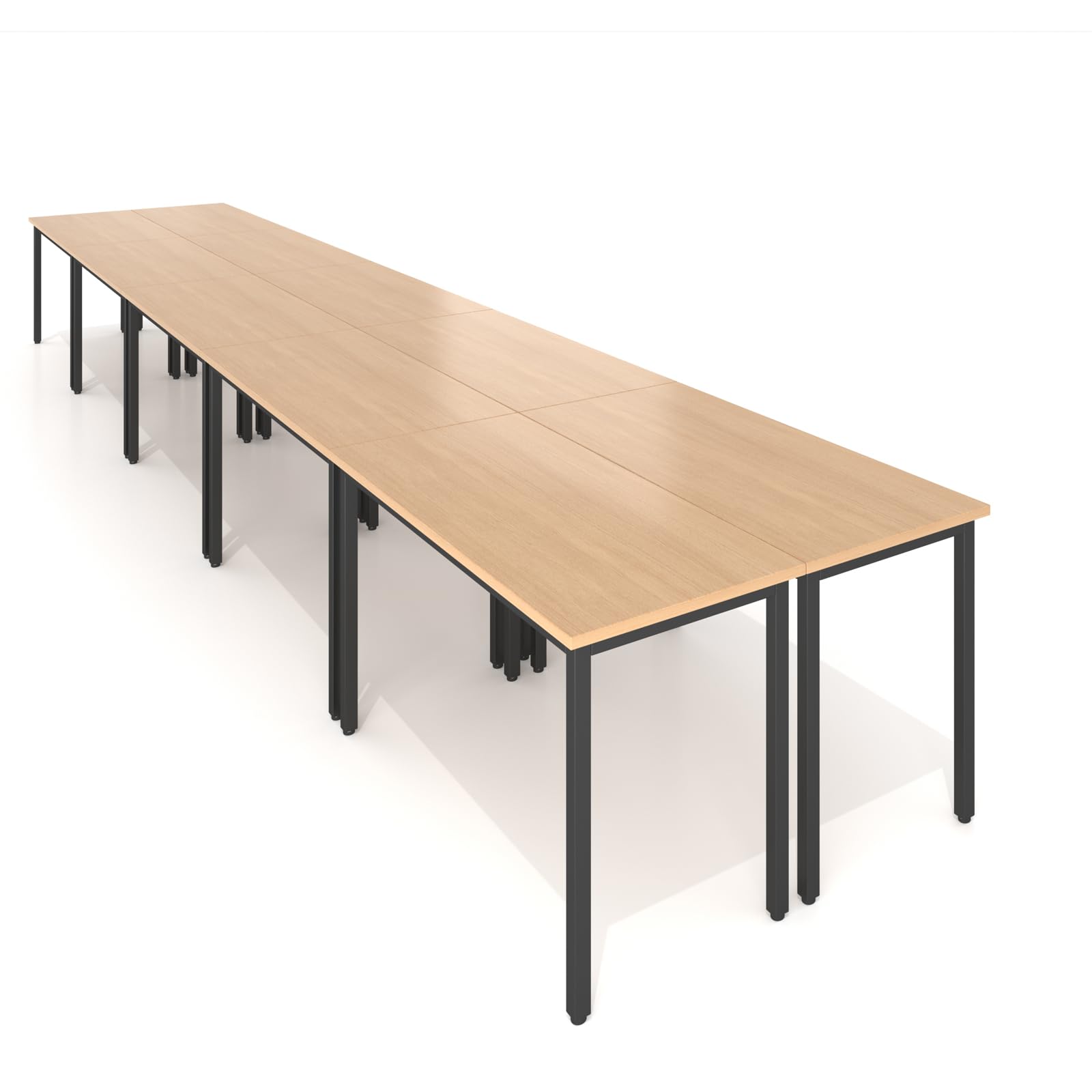 Bonzy Home Conference Tables 20ft Office Computer Desk for Meeting Room Study Writing Printer Podcast Table for 24 People Modern Natural 10PCS 236.2"