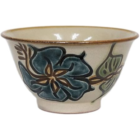 Amazon やちむん 沖縄陶器 3 5寸マカイ ハイビスカス 青 茶碗 茶わん 食器 線彫り 焼き物 飯碗 オンライン通販