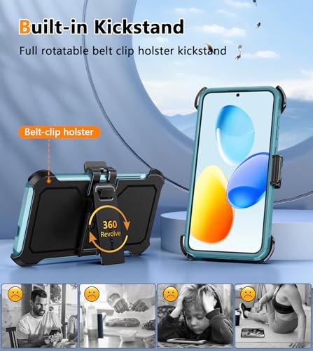 Coque Samsung Galaxy S25 FNTCASE antichoc verte avec béquille