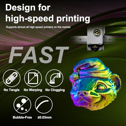 Image of ERYONE Silk Tri Color PLA Filament 3D Printer 1.75mm + /- 0.03mm, Multicolor Filament Tricolor PLA 1KG(2.2lbs) Cardboard Spool, Gold Blue Purple