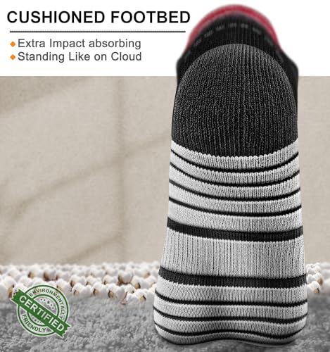 KEMISANT Men Running Socks,Active Ankle Socks No show Cushioned Footbed Arch Support3