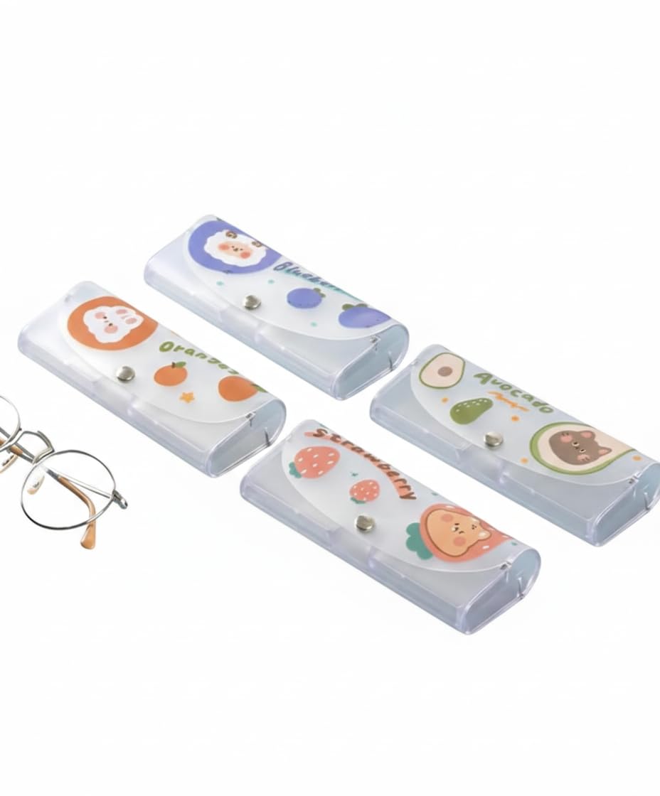 Cute Fruit Character Glasses Cover Case, Transparent Protective Eyewear Holder