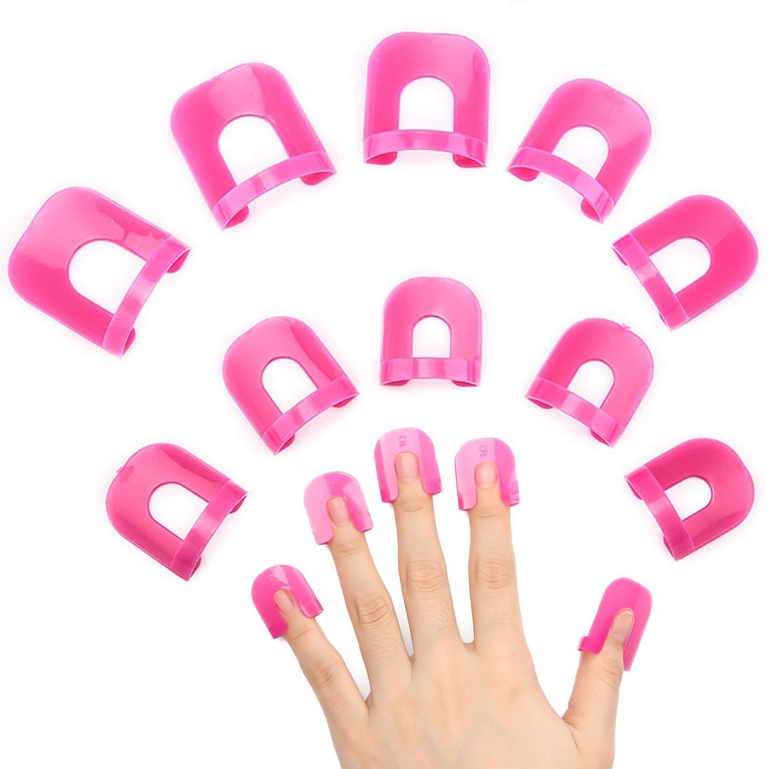 GXGM 26pcs Smalto per Unghie Plastica Morbida Protezioni per per Unghie Stencil Riutilizzabile Protettore per Unghie Scudi Protettivi kit Copri Dita Strumenti Antisbavature
