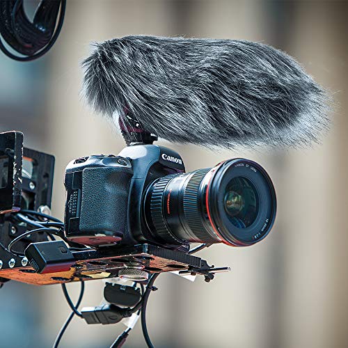 Comica CVM-MF2 Outdoor Microphone Furry Windscreen Muff Professional Wind Cover Compatible with CVM-V30 LITE Shotgun Video Microphone