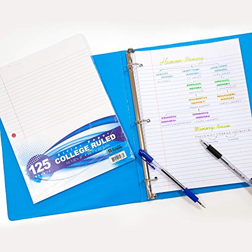BAZIC College Ruled 100 Sheets Filler Paper, 3 Hole Punched Lined Filler Papers, for 3-Ring Binders Writing Office College Student, 1-Pack - Thumbnail 2