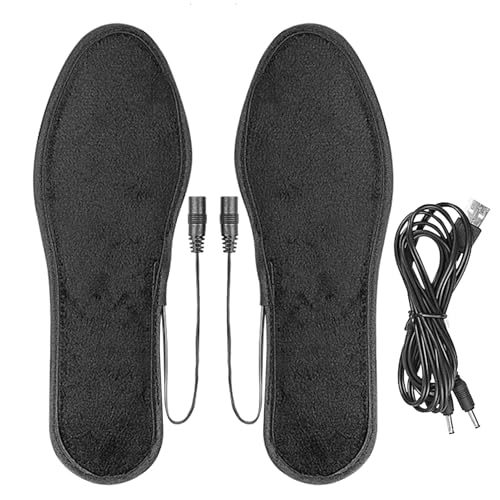 Plantillas calefactadas, almohadillas calentadoras de pies, almohadilla de calefacción, plantilla eléctrica, calentadores de pies cortables, plantillas térmicas lavables por USB, para hombres