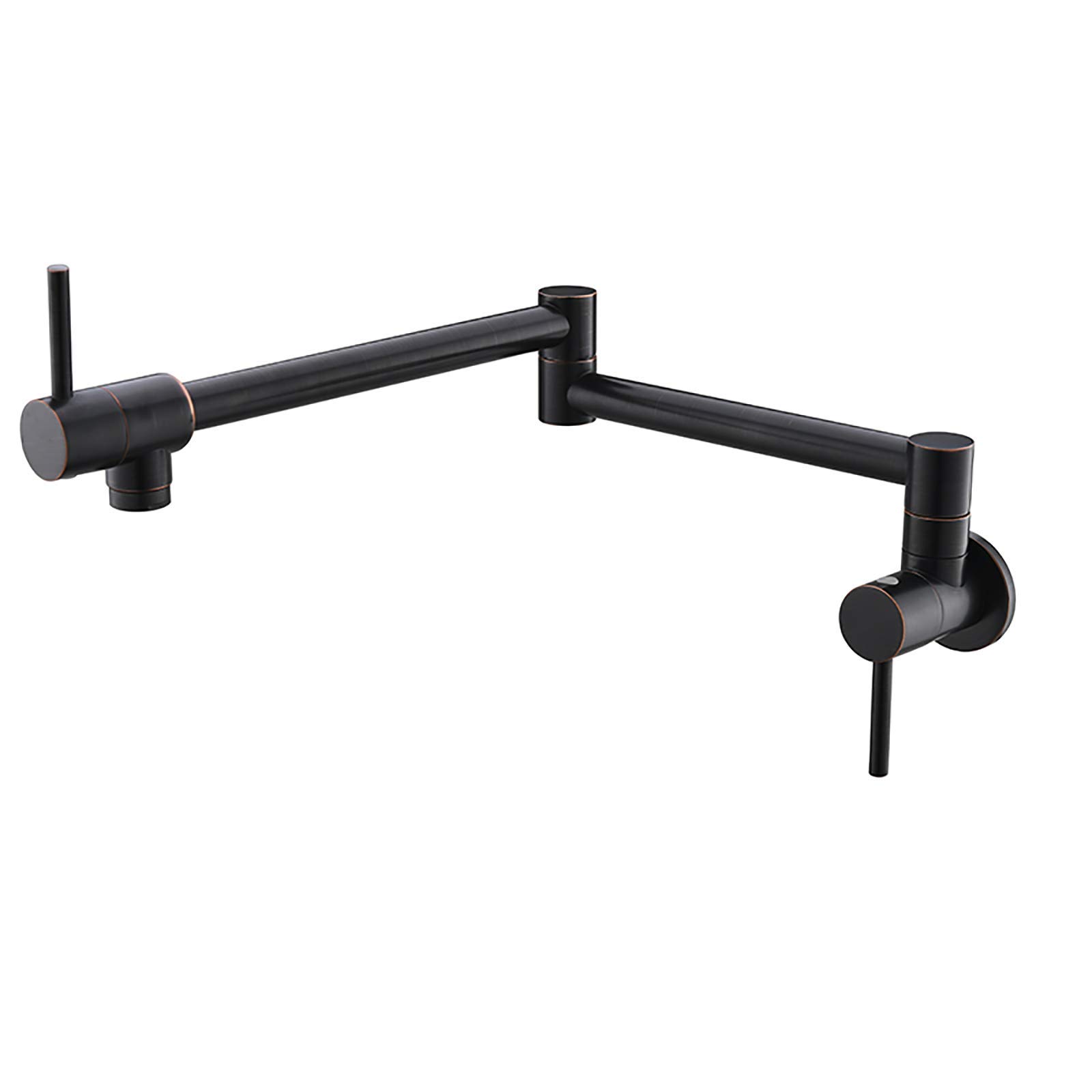 Grifo de cocina de latón macizo con brazo oscilante cromado e instalación de pared 1
