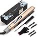 Mixcolor Professional Hair Straightener & Curler Ceramic Tourmaline Water & Dust Proof Plate 2 in 1 Flat Iron Fast Heating-up with Rotating Adjustable Temp 265 to 450℉ Dual Voltage