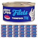 Edgard & Cooper - Nourriture Humide pour Chats (Thon, 70 g x 24), sans céréales, Filets pour Chatons, Chats Adultes et Chats âgés, Thon Frais, complément, stérilisé et Chats Actifs