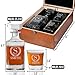 Personalized Whiskey Decanter Set with 25oz Square Decanter, 10 Design Options, Custom Liquor Glass Set, Wood Gift Box Options for Men, Dad, Birthday, Retirement, Wedding