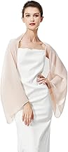 BEAUTELICATE Women’s Chiffon Shrug Bolero Sheer Loose Cardigans Cover Up With Long Sleeve For Summer Wedding Evening Bridal Bridesmaids Mother of The Bride