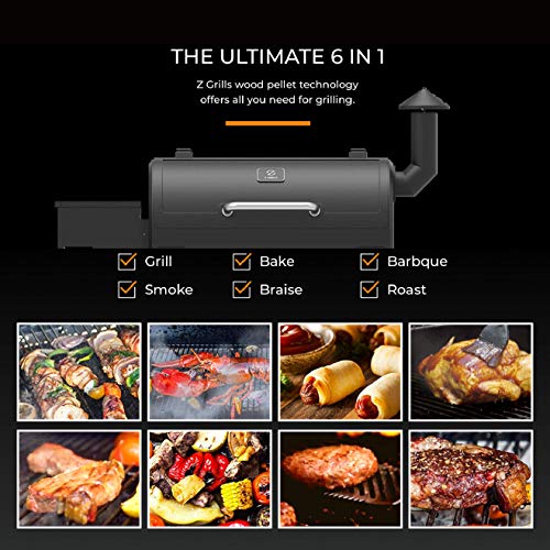 Z GRILLS ZPG-550B 2020 Upgrade Wood Pellet Grill & Smoker 8 in 1 BBQ Grill Auto Temperature Control, Cooking Area, 550 sq in Black - Thumbnail 5