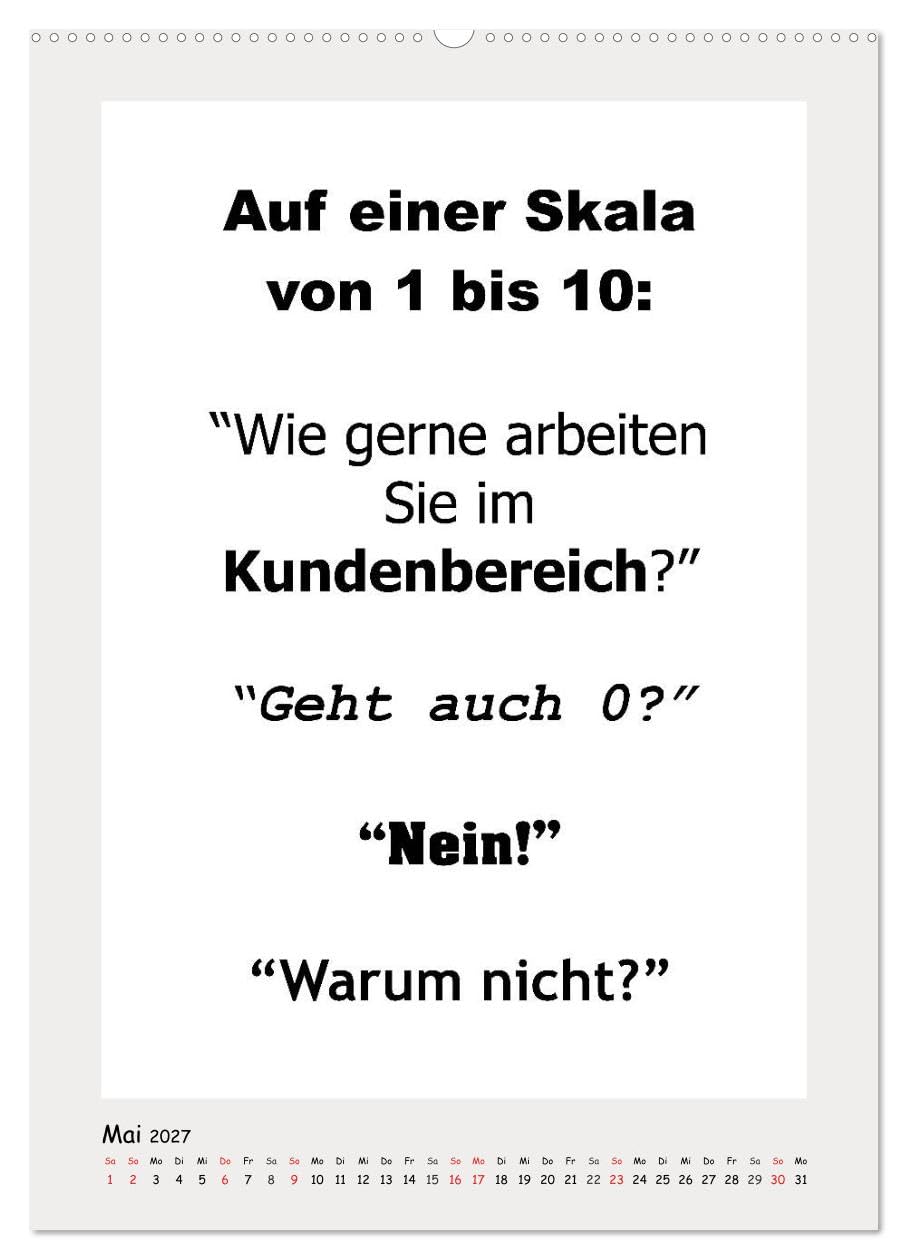 CALVENDO - Sprüchekalender. Witziges fürs Büro (Wandkalender 2027 DIN A2 hoch), Monatskalender: Sarkastische und lustige Bürosprüche für den Arbeitsplatz