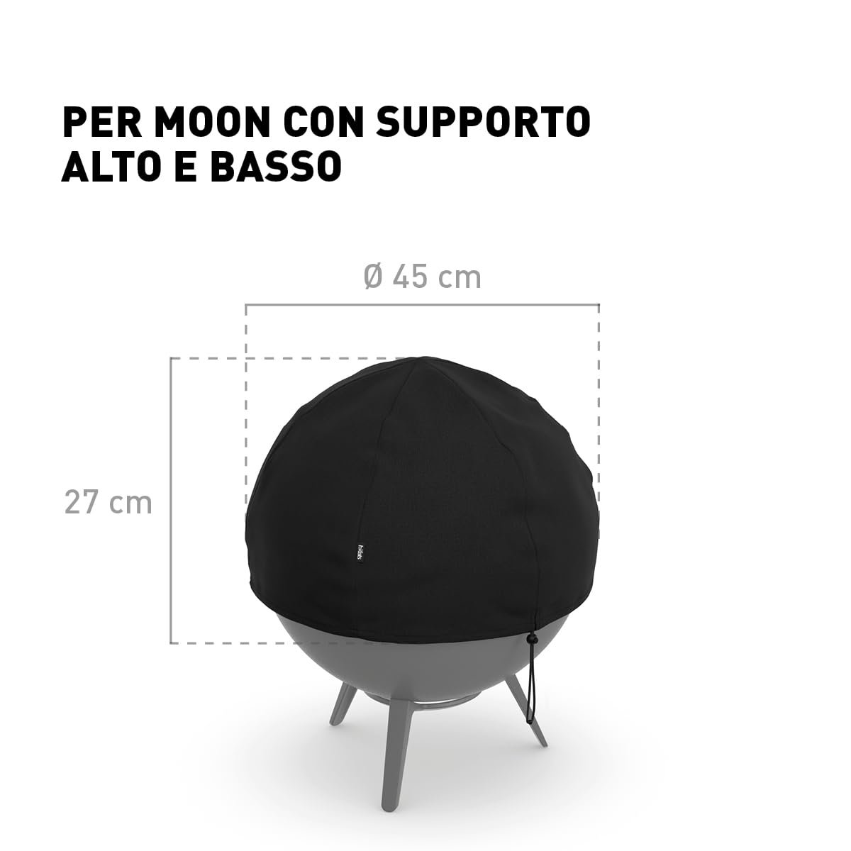 höfats - Telo di copertura MOON – Custodia protettiva adatta e resistente alle intemperie, resistente ai raggi UV, con fermaglio – I montanti modellanti impediscono l'accumulo di acqua – protegge il
