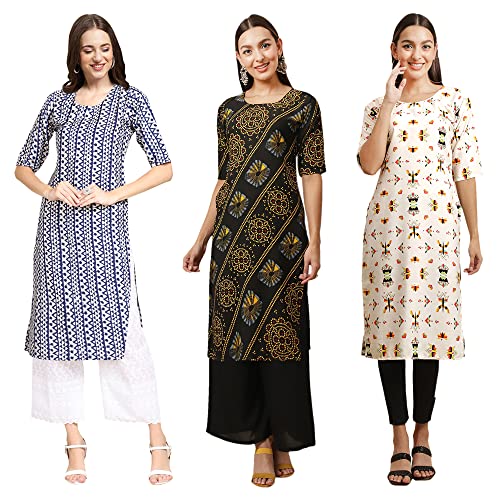 Image of Pinkmint Women's Crepe Floral Regular Kurta