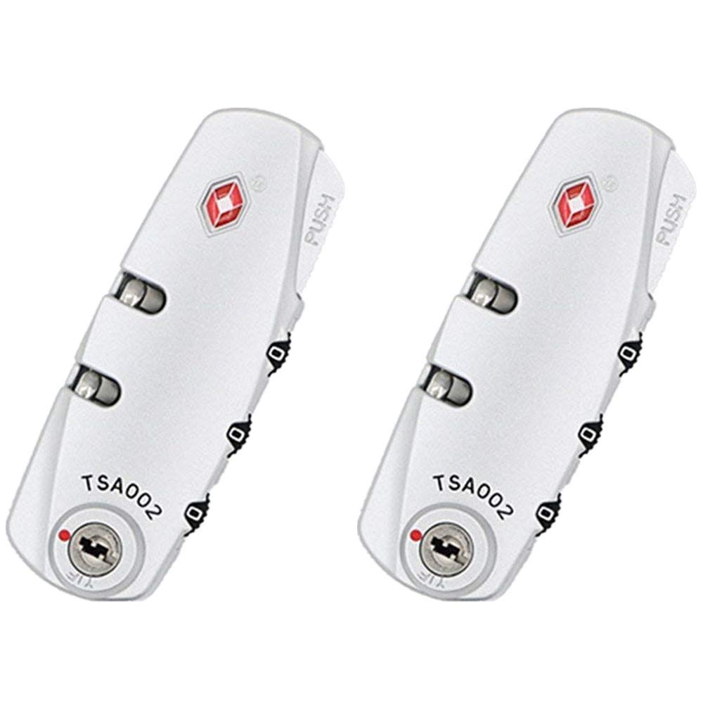 2pcs/Set Password Lock Replacement Luggage Lock for Suitcase Pull Rod Box Trunk Suitcase Password Box DIY S002# Silvery