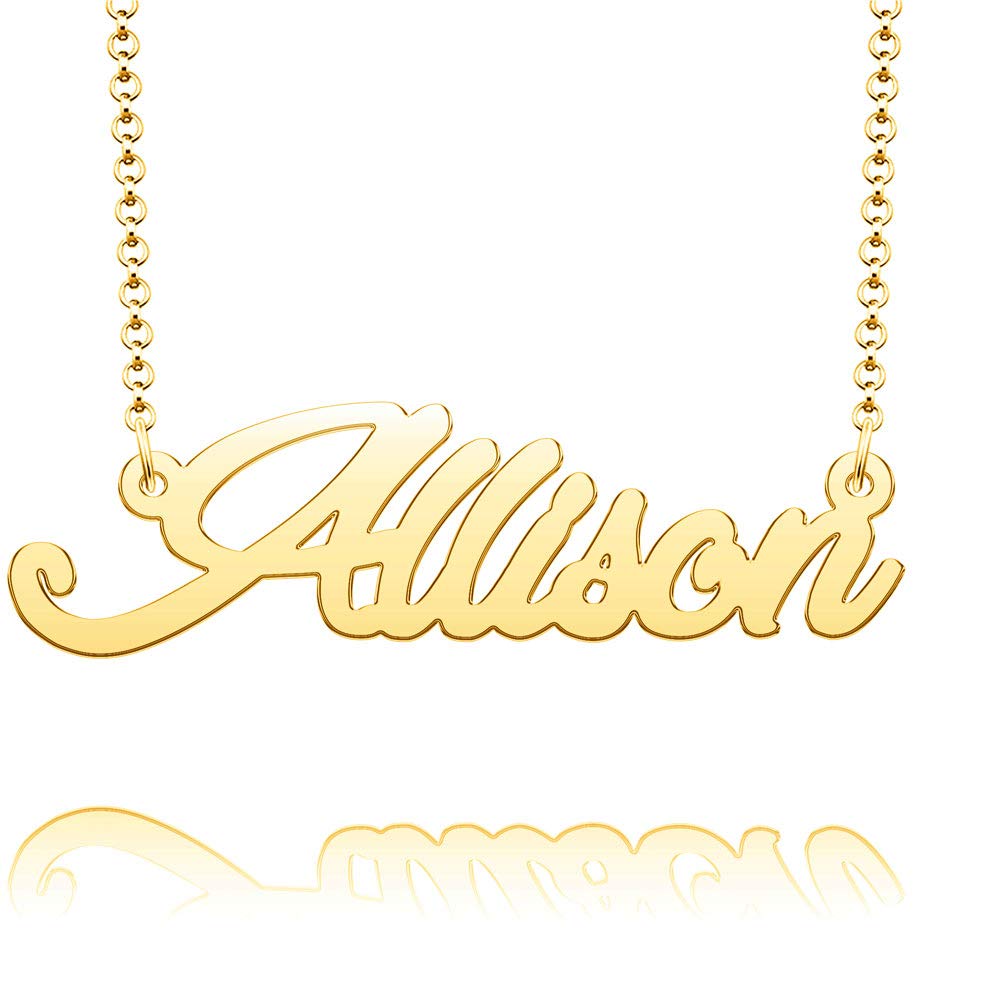 CharmSStoryCustom Personalized Name Necklace Stainless Steel Pendant Jewelry for Women, no