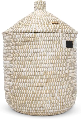 Handmade Seagrass Laundry Basket (Natural, L)