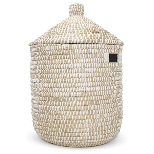 Handmade Seagrass Laundry Basket (Natural, L)