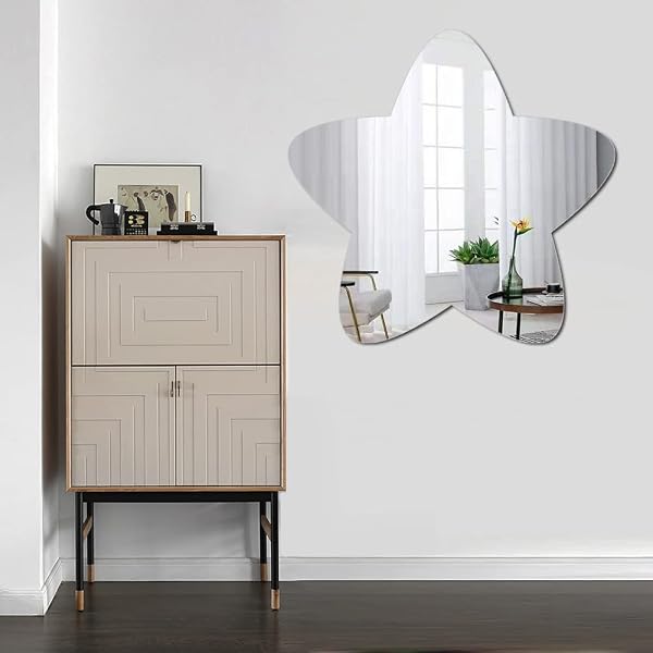Large Wall Acrylic Mirror, Bathroom Star Mirror for Walls Wall-Mounted Mirrors for Make Up Vanity Baby Room Mirror Living Room Entryway Bedroom Kindergarten Decor Festival Stickers Decoration - 3