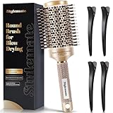 Large Round Brush for Blow Out, (2.7 Inch, 65mm Barrel) Nano Thermal Ceramic & Ionic Tech Round Barrel Roller Hair Brush with Boar Bristles for Blow Drying and Styling