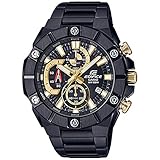 Sumergible hasta 100 m Reloj cronógrafo de Cuarzo Casio Edifice para Hombre con Esfera Negra Pulsera Oyster en Acero Chapado en IP EFR-569DC-1AVUEF