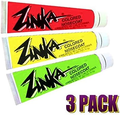 Zinka Colored Sunblock Zinc Waterproof Nosecoat 3 Pack Bundle - Rasta Red/Yellow/Green