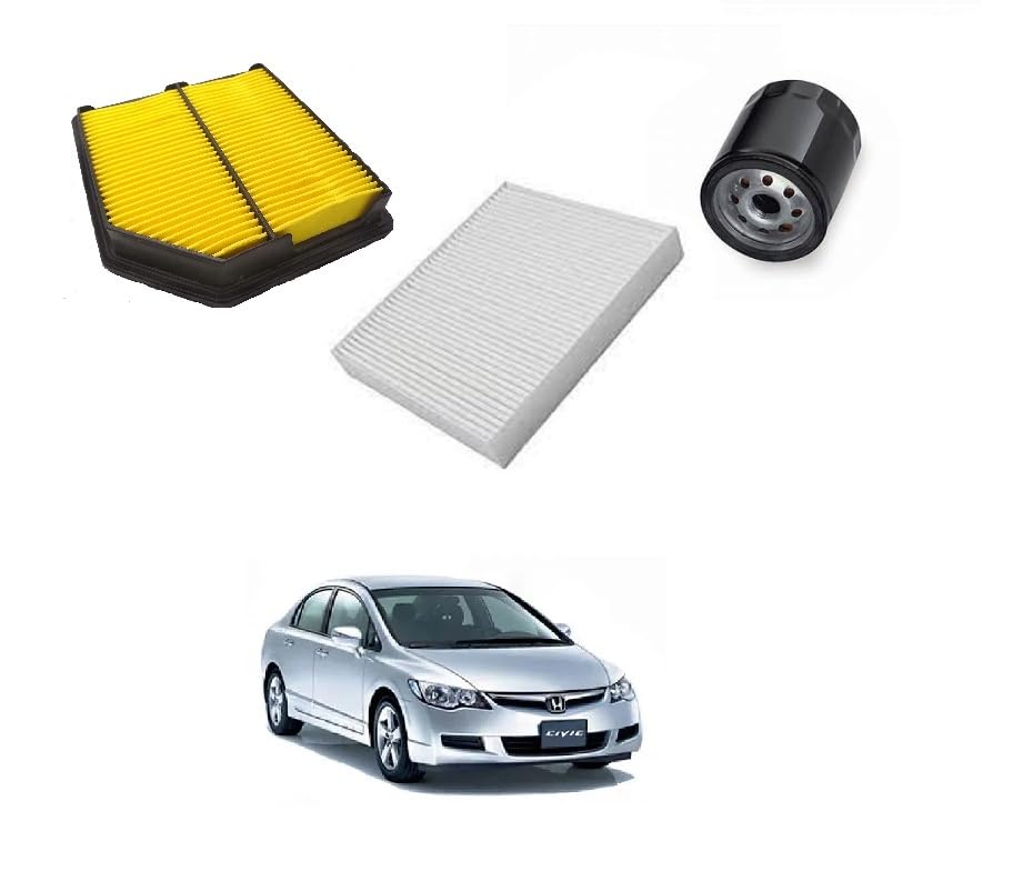 AutoClean Air Filter + Oil Filter + Cabin Filter Service Kit For Civic old 2006-2012 (Combo of 3 Piece)-picture-12