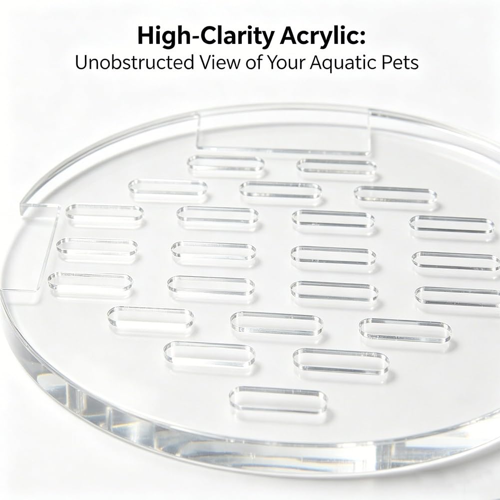 Tapa Para Acuarios, Juego De Tapas Acrílicas Para Acuarios, Tapa Acrílica Redonda Para Acuarios Con Filtros, Evita Que Los Peces, Reptiles, Camarones Y Tortugas Salten Fuera De La Pecera(Clear-D,45cm)