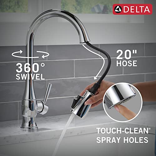 Delta Faucet Hazelwood Chrome Kitchen Faucet With Soap Dispenser, Kitchen Faucets With Pull Down Sprayer, Kitchen Sink Faucet With Magnetic Docking Spray Head, Chrome 19831Z-Sd-Dst #TOP5