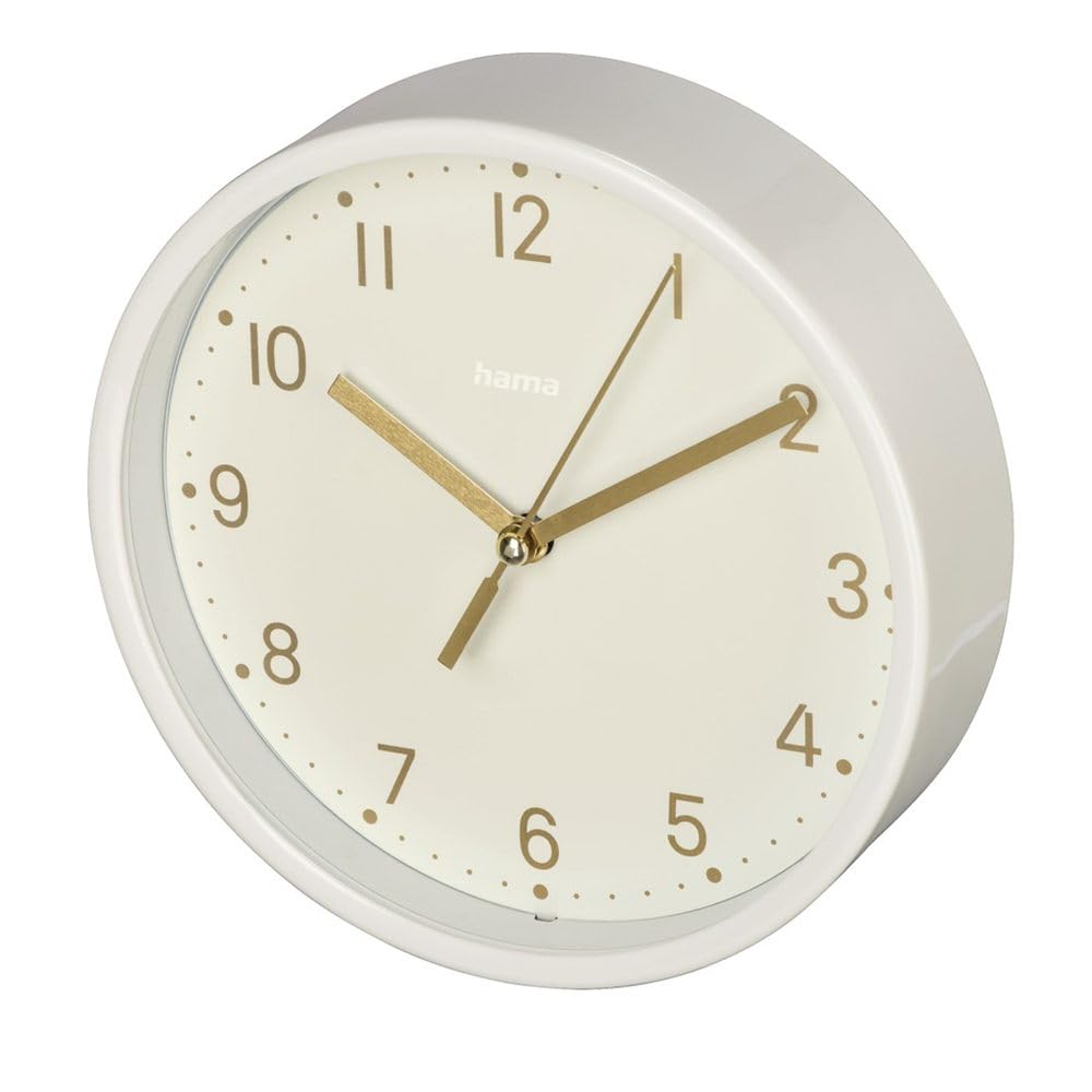 Hama I Reloj de sobremesa (Madeira, Base desplegable, Opción para Colgar, Mecanismo silencioso) Blanco