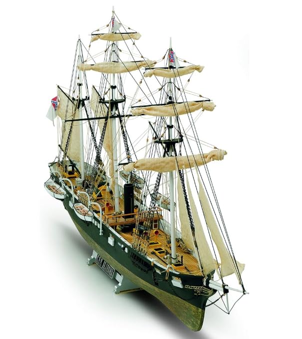Model Shipways/Mamoli CSS Alabama Wooden Ship Model Kit 1:200 Historic Confederate Raider Laser-Cut Wood Intermediate to Advanced Model Ship Building Kit for Adults