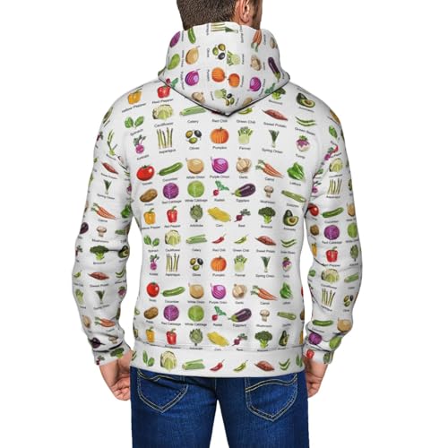 Sweatshirt homme imprimé légumes pull à capuche décontracté chaud hiver