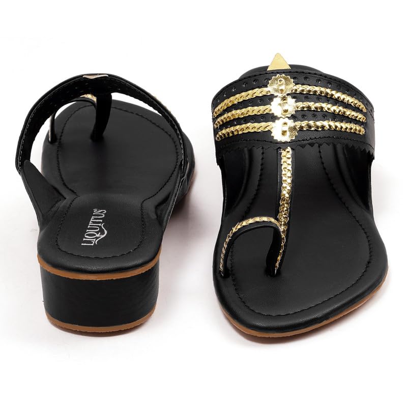 Image of Handcrafted Heeled Kolhapuri Sandals