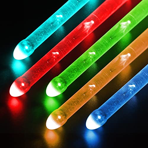 Baguettes de batterie rechargeables Antner en polycarbonate avec LED 15 couleurs changeantes - 4