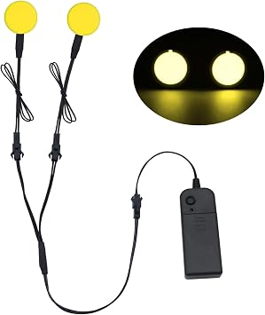 Led Eyes for Mask Skeleton Ghost Black Cat Spider Pumpkin Spooky Tree, EL Panels Light for Cosplay DIY Themed Party Decor Yellow, 30mm
